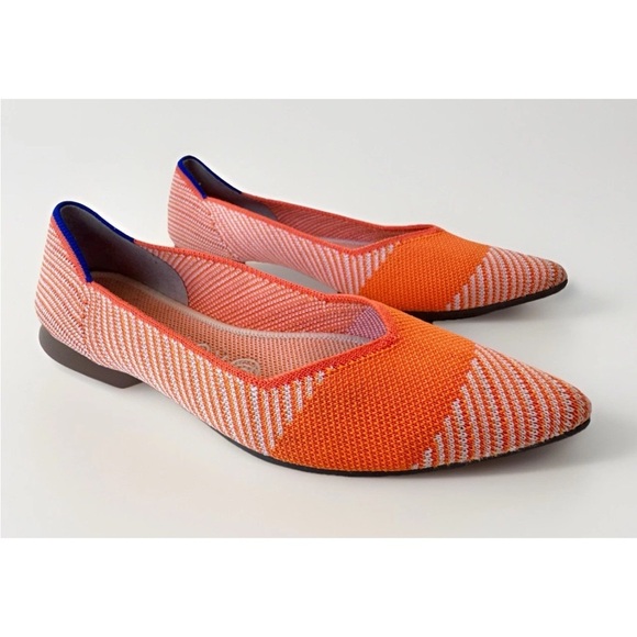 Rothy’s The Point Flat Orange Sherbet Shoes Women’s Size 6.5 - Picture 2 of 9